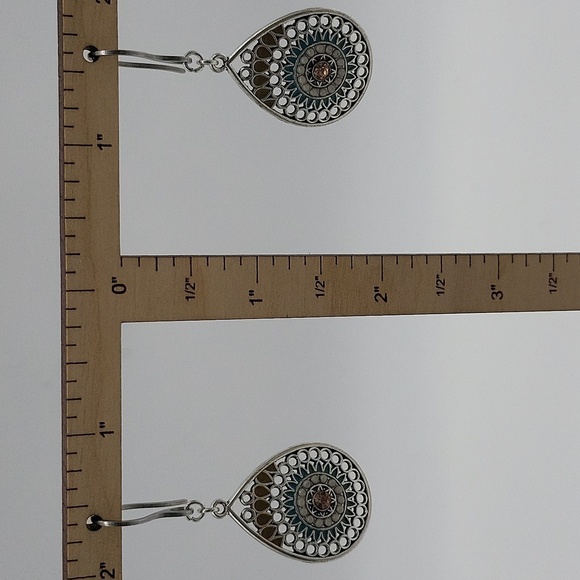 1575- Handmade Bohemian Teardrops Earrings NWT - Picture 5 of 6